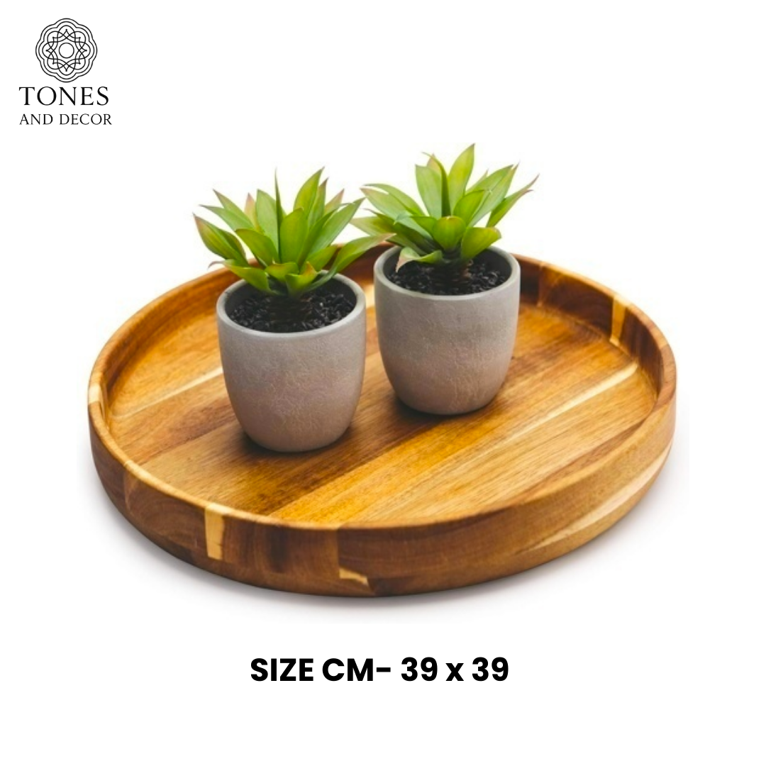 Mango Wood Round Serving Plate (39 x 39 CM)