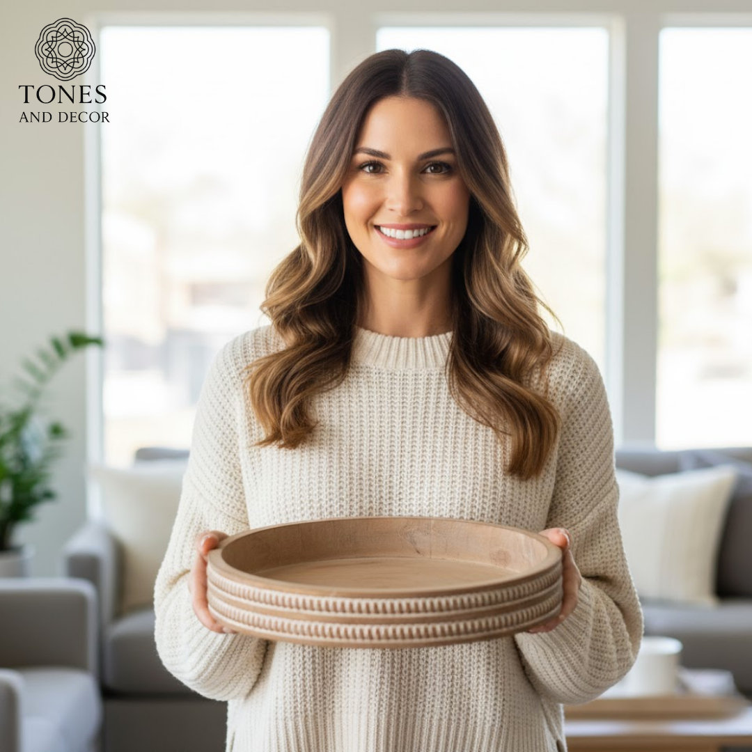 Mango Wood Round Decorative Plate