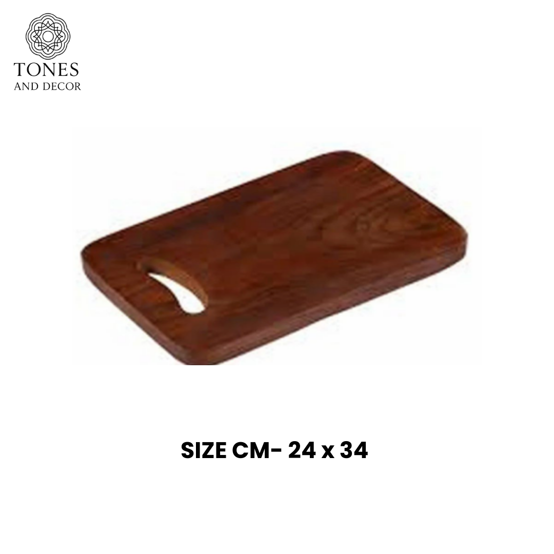Premium Dark Wooden Chopping Board with Handle Cutout – 24 × 34 cm