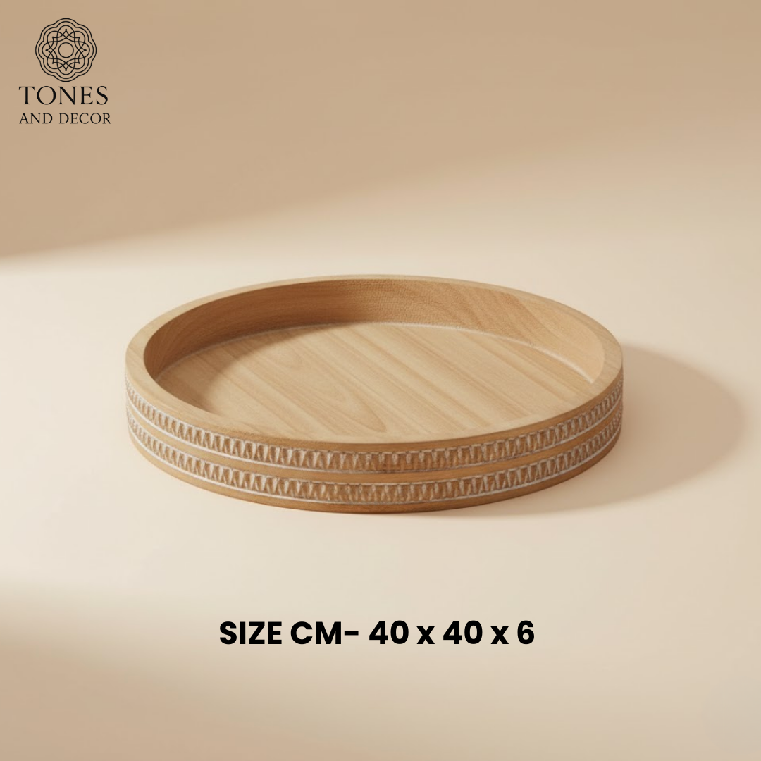 Mango Wood Round Decorative Plate