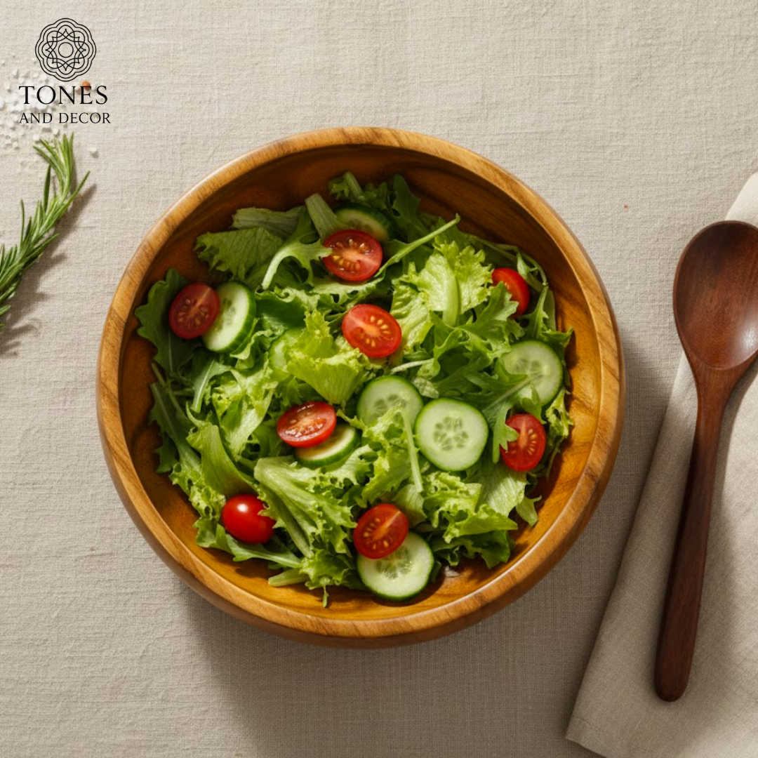 Handcrafted Sheesham Wood Serving Bowl – 8 Inch | 25oz Capacity | Food Safe Coating & Natural Finish