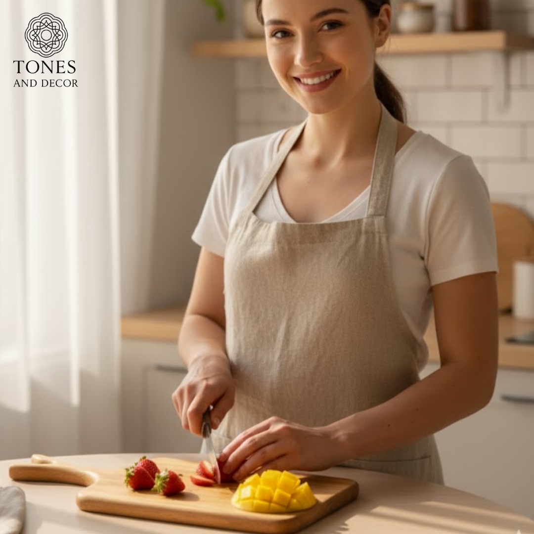 Designer Leaf-Handle Wooden Chopping & Serving Board – 24 × 34 cm