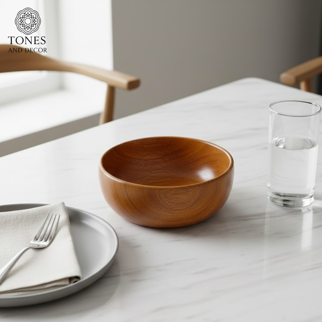 Handcrafted Sheesham Wood Bowl – 5 Inch | Natural Finish | Eco-Friendly Small Serving Bow