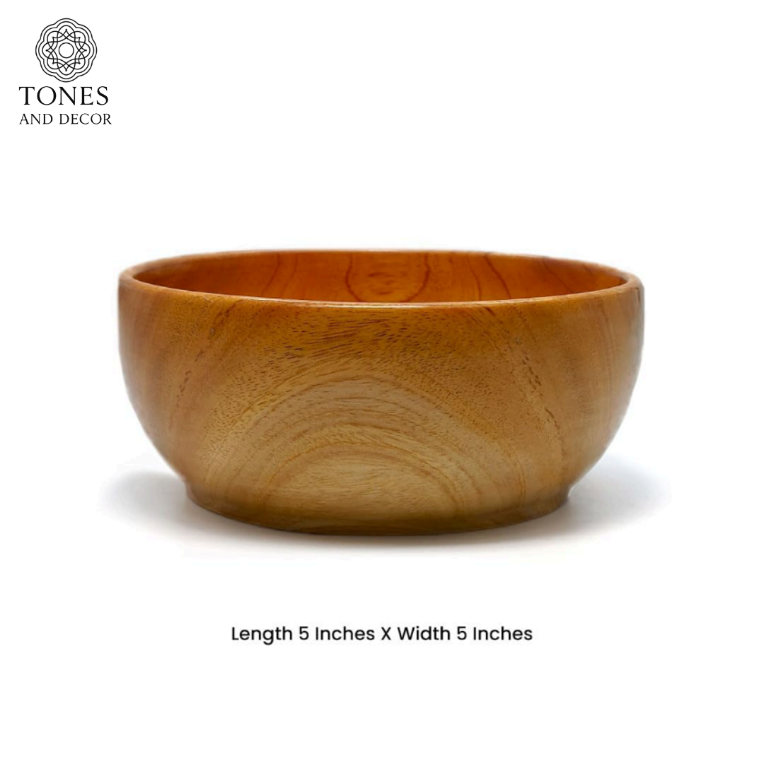 Handcrafted Sheesham Wood Bowl – 5 Inch | Natural Finish | Eco-Friendly Small Serving Bow