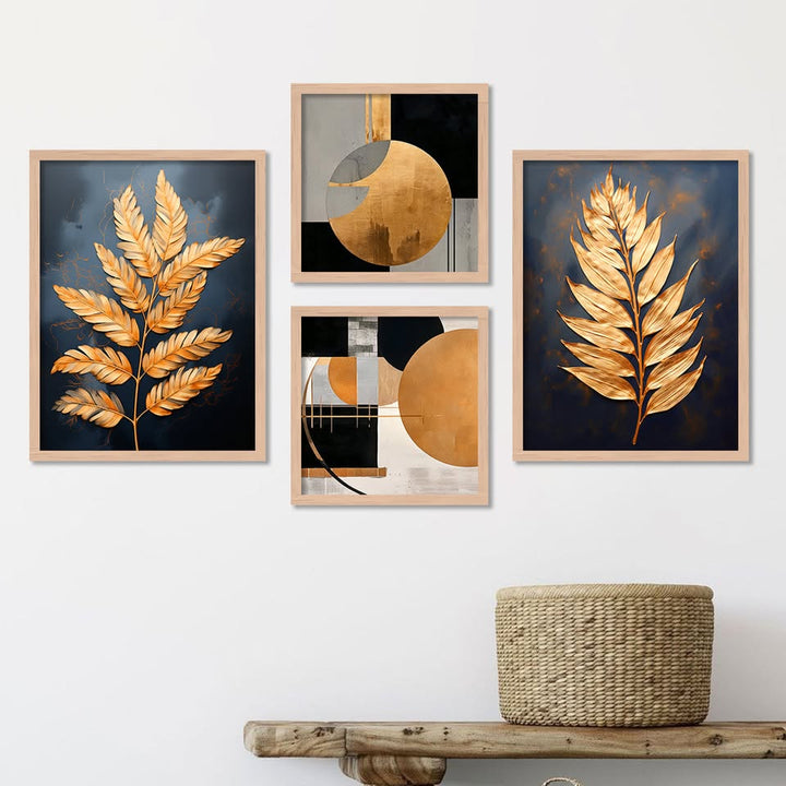 Royal Gold Botanical & Abstract Wall Frame Set