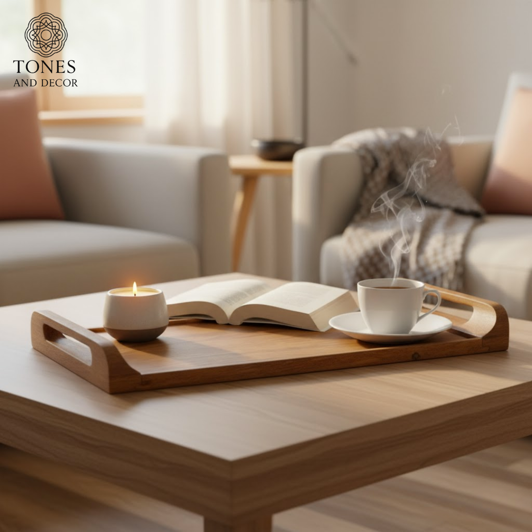 Classic Mango Wood Serving Tray with Handle Cutouts