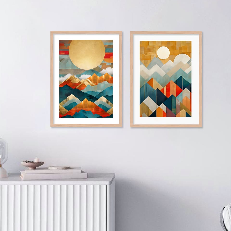Modern Geometric Landscape Art Collection