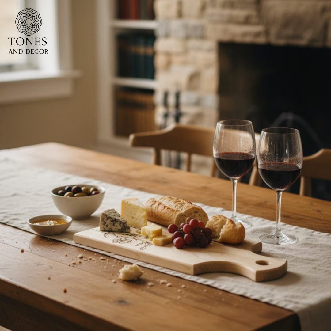 Floral Engraved Wooden Chopping