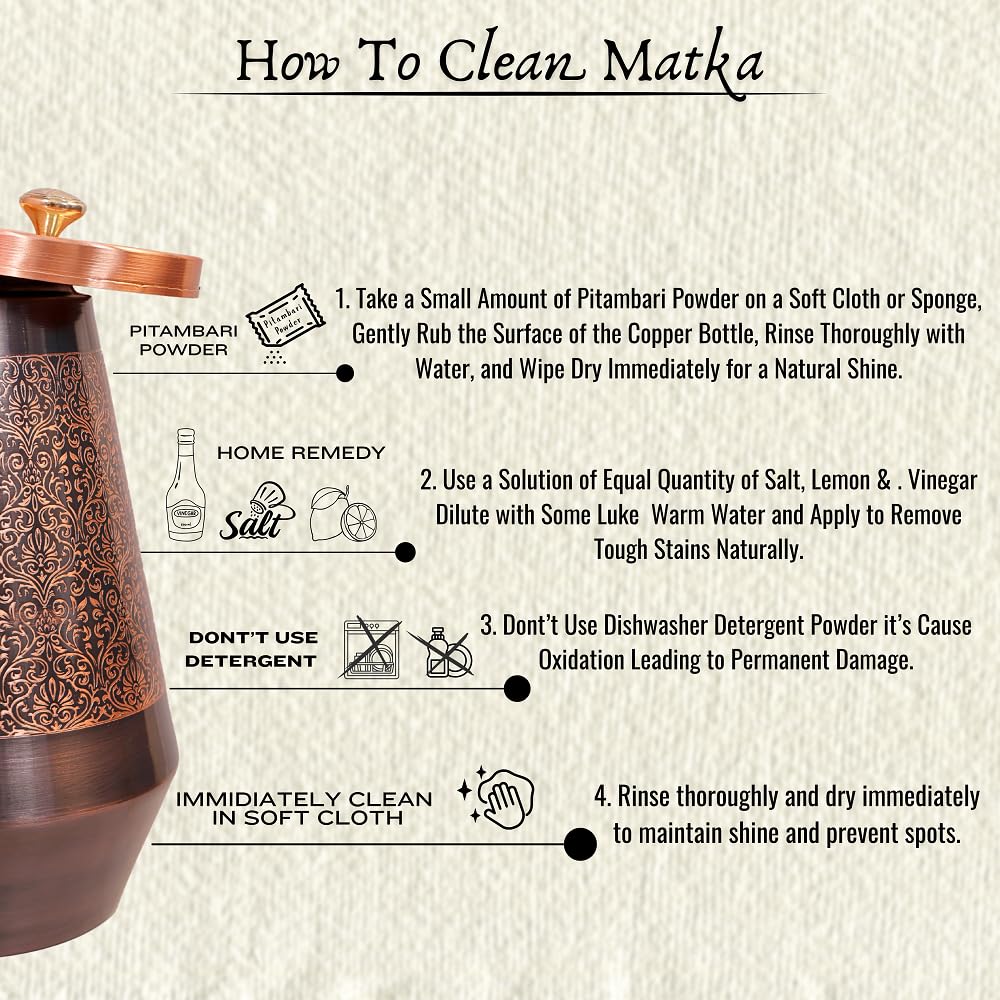 Handcrafted Pure Copper Dispenser With Elegant Antique Embossed Design – 5L