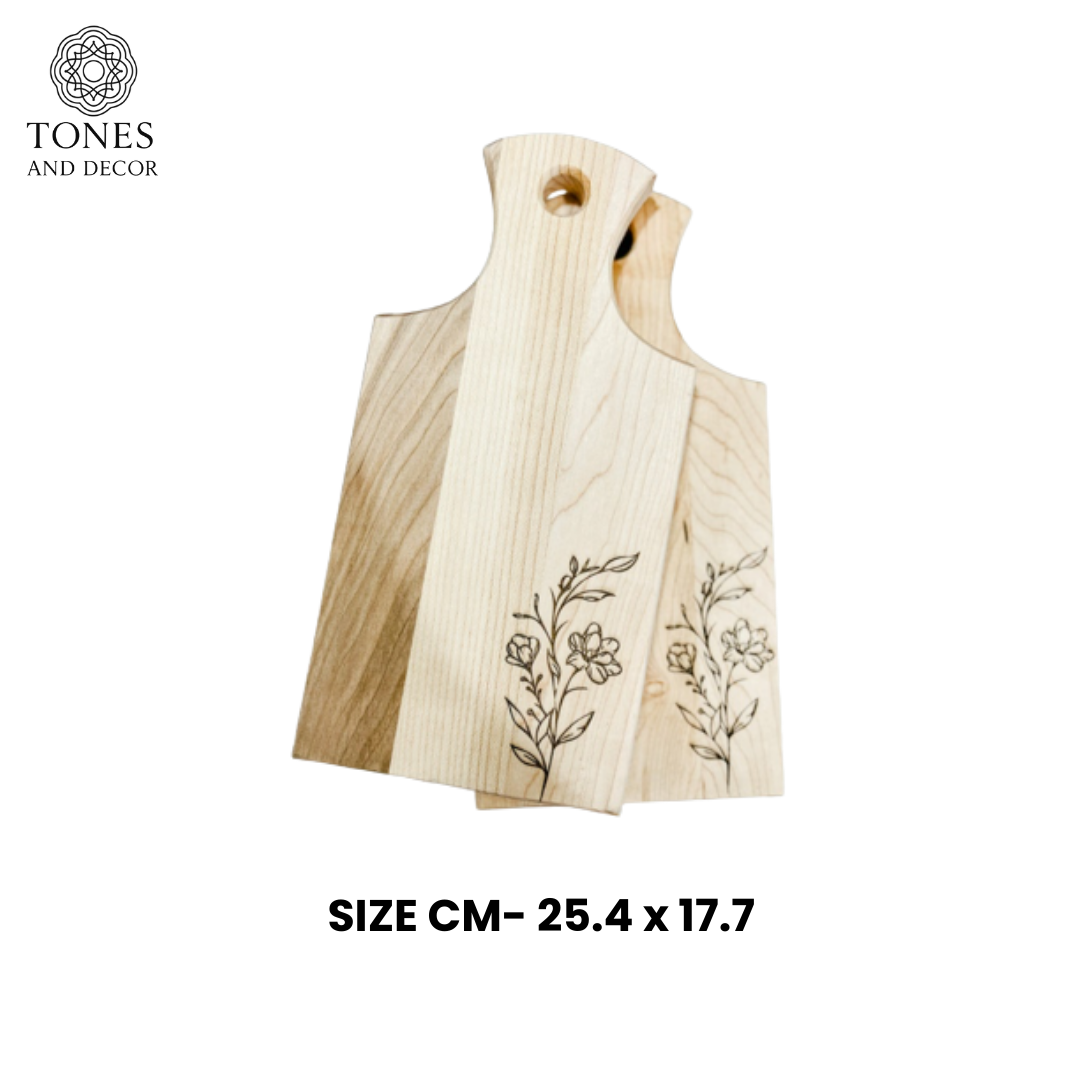 Floral Engraved Wooden Chopping