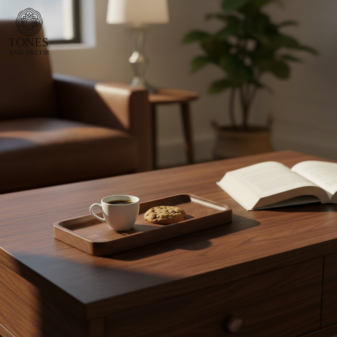 Handcrafted Compact Mango Wood Serving Tray