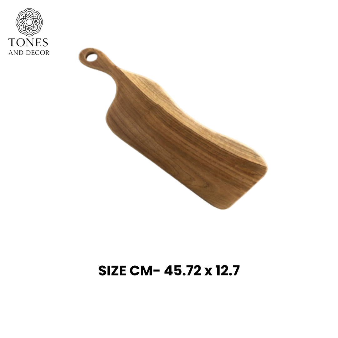 Handcrafted Wave-Curve Wooden Chopping & Serving Board – 45.72 × 12.7 cm