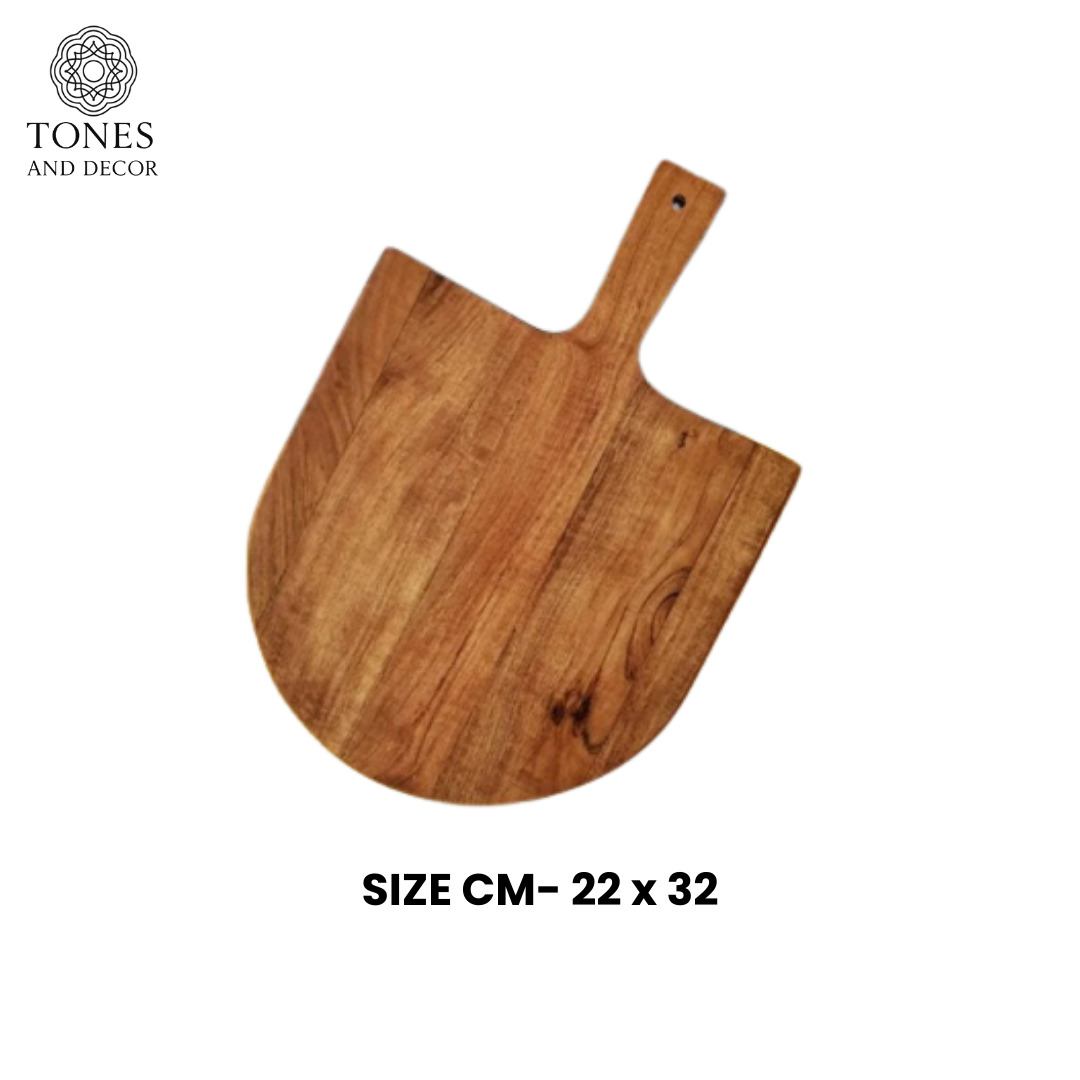 Handcrafted Wooden Pizza Peel & Chopping Board – 22 × 32 cm