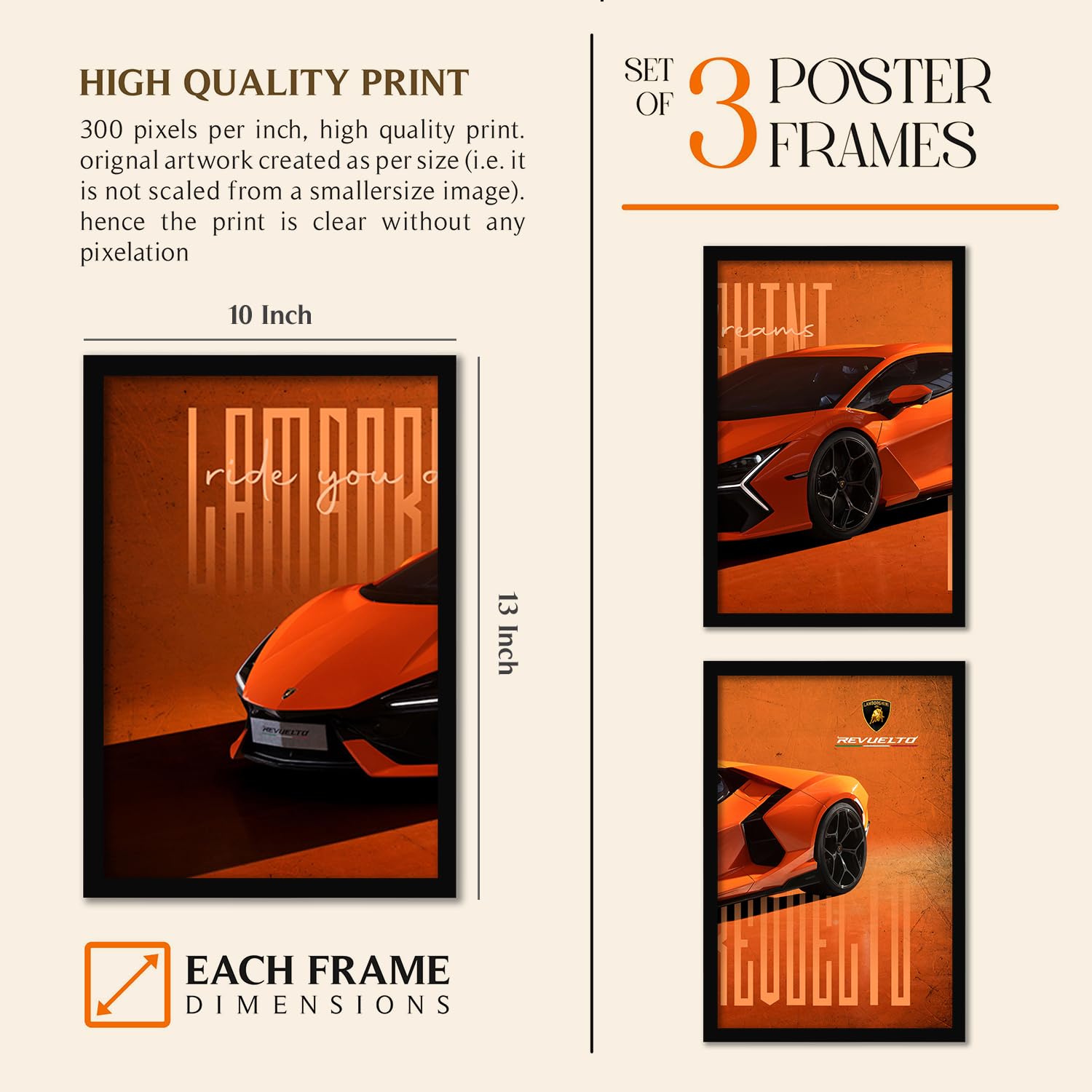 Big Lamborghini Cars Framed Posters