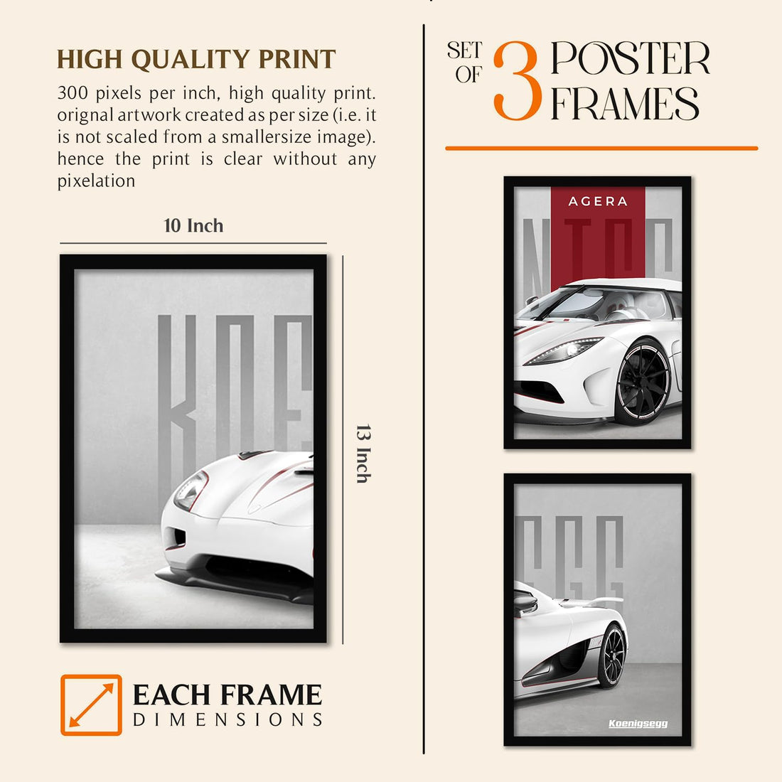 Big Koinegsegg Cars Framed Posters