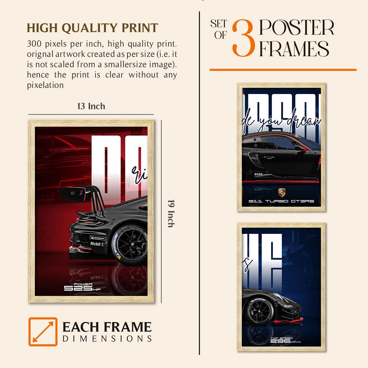 Big Porsche Cars Framed Posters