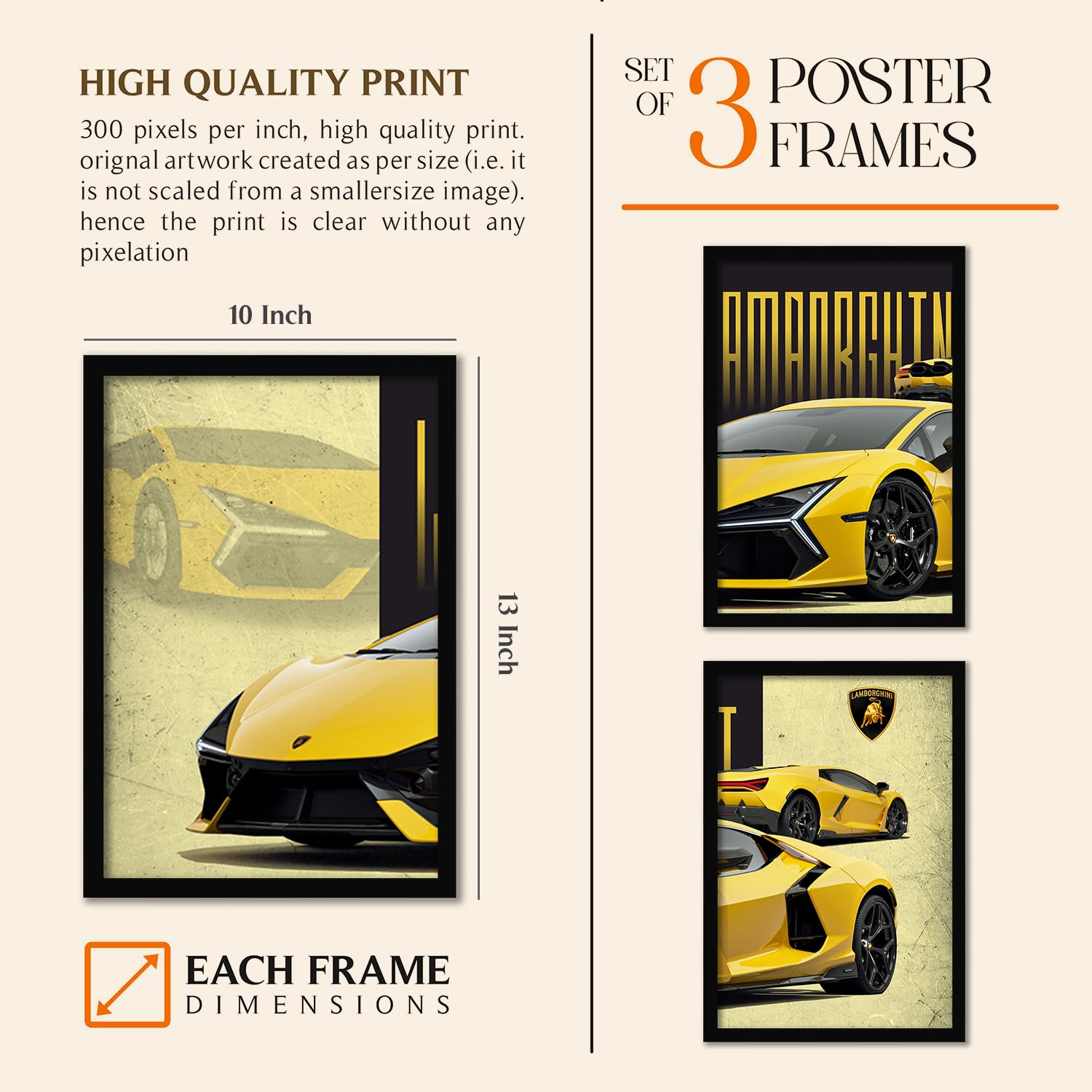 Big Lamborghini Cars Framed Posters