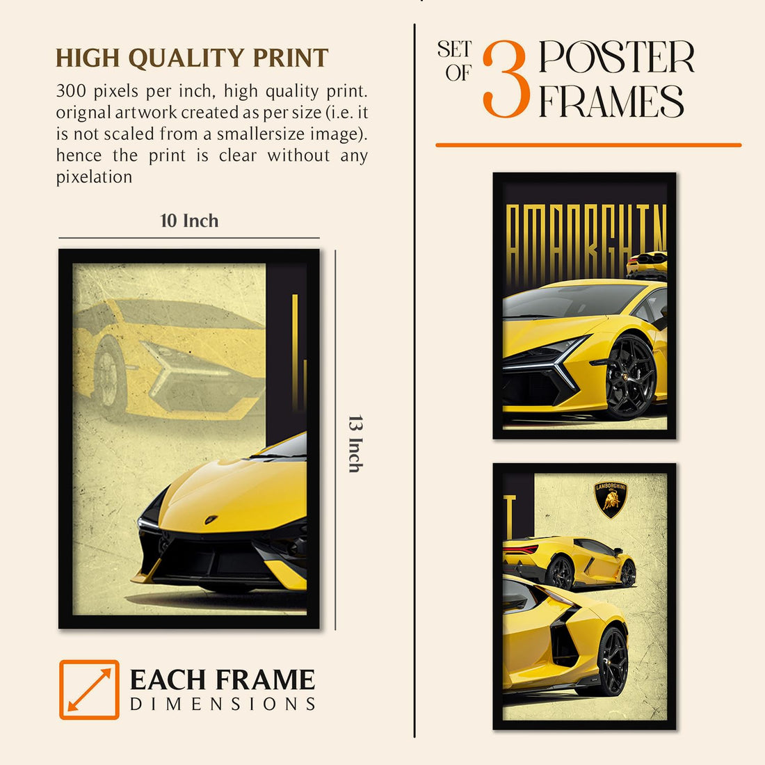 Big Lamborghini Cars Framed Posters