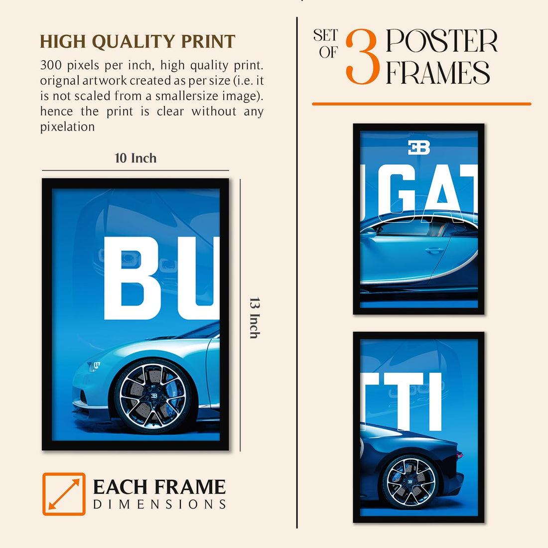 Big Bugatti Cars Framed Posters