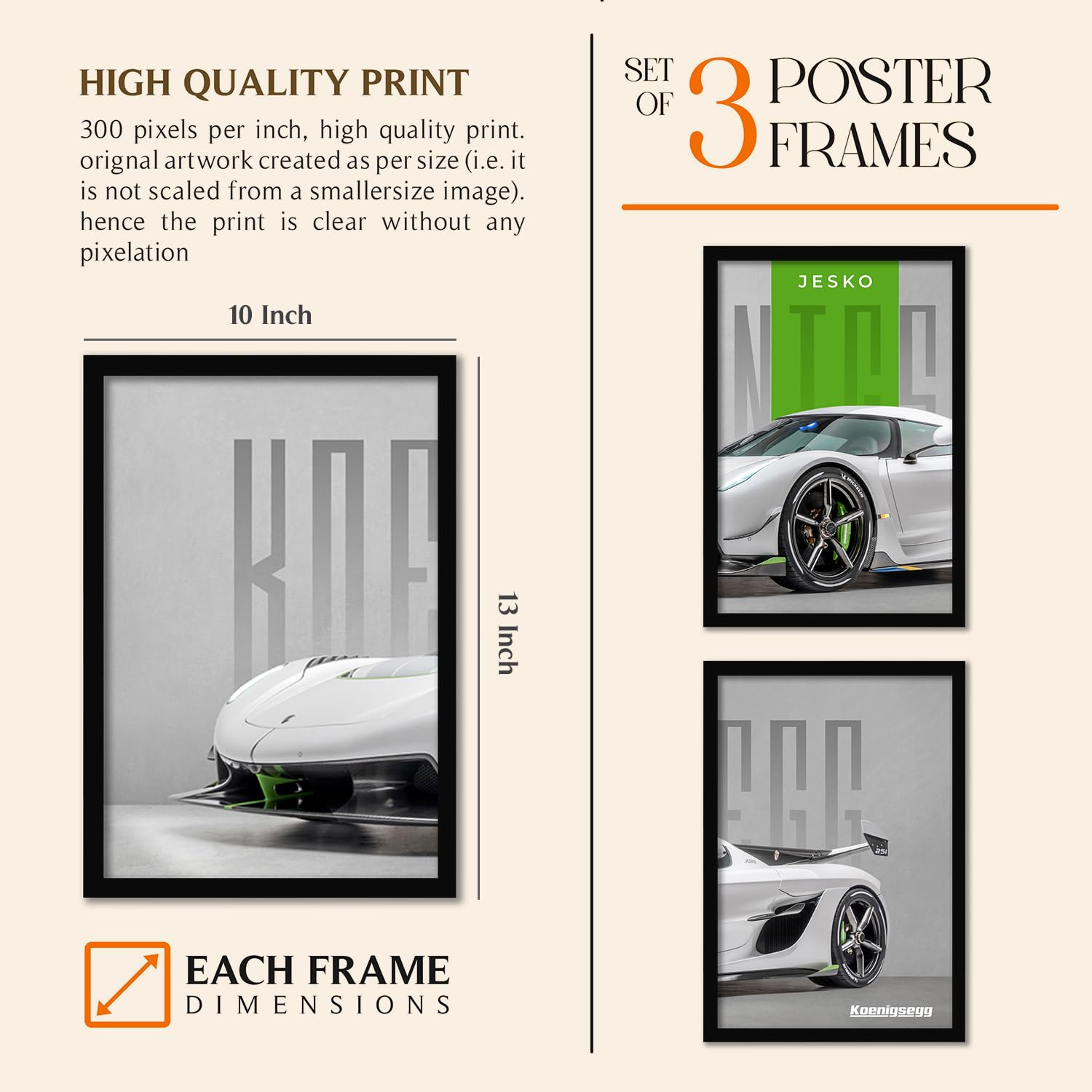 Big Koinegsegg Cars Framed Poster