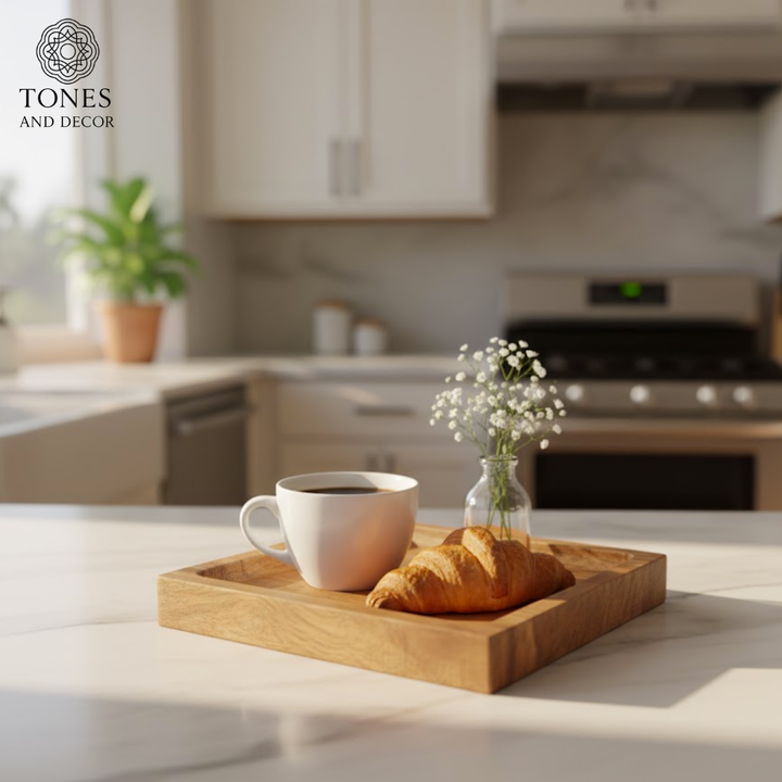 Square Mango Wood Serving Tray