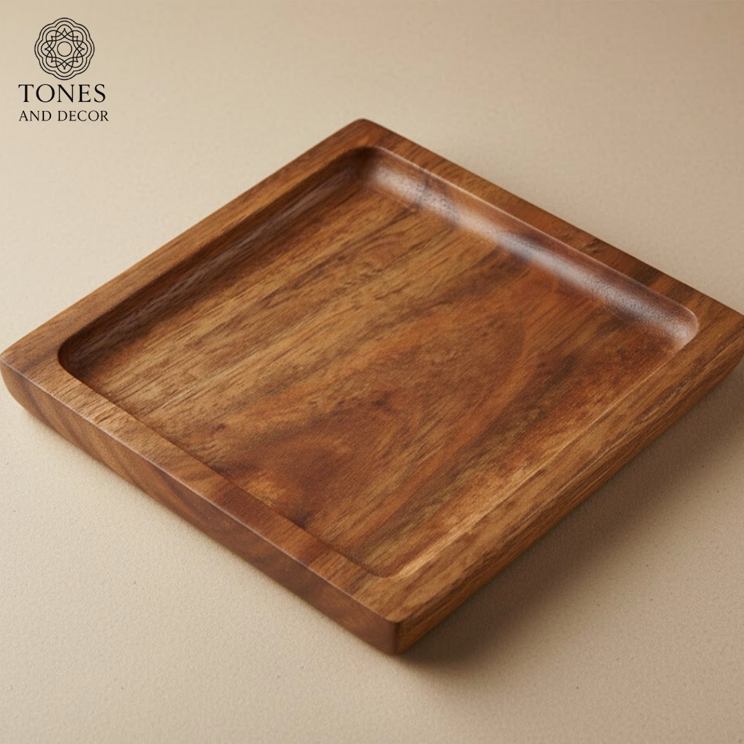 Square Mango Wood Serving Tray