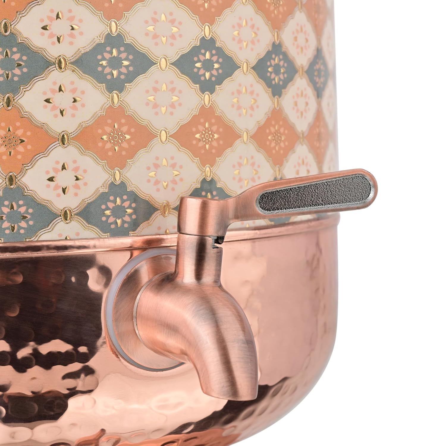 Ayurvedic Pure Copper Matka With Elegant Hammered Ethnic Design 11Ltr