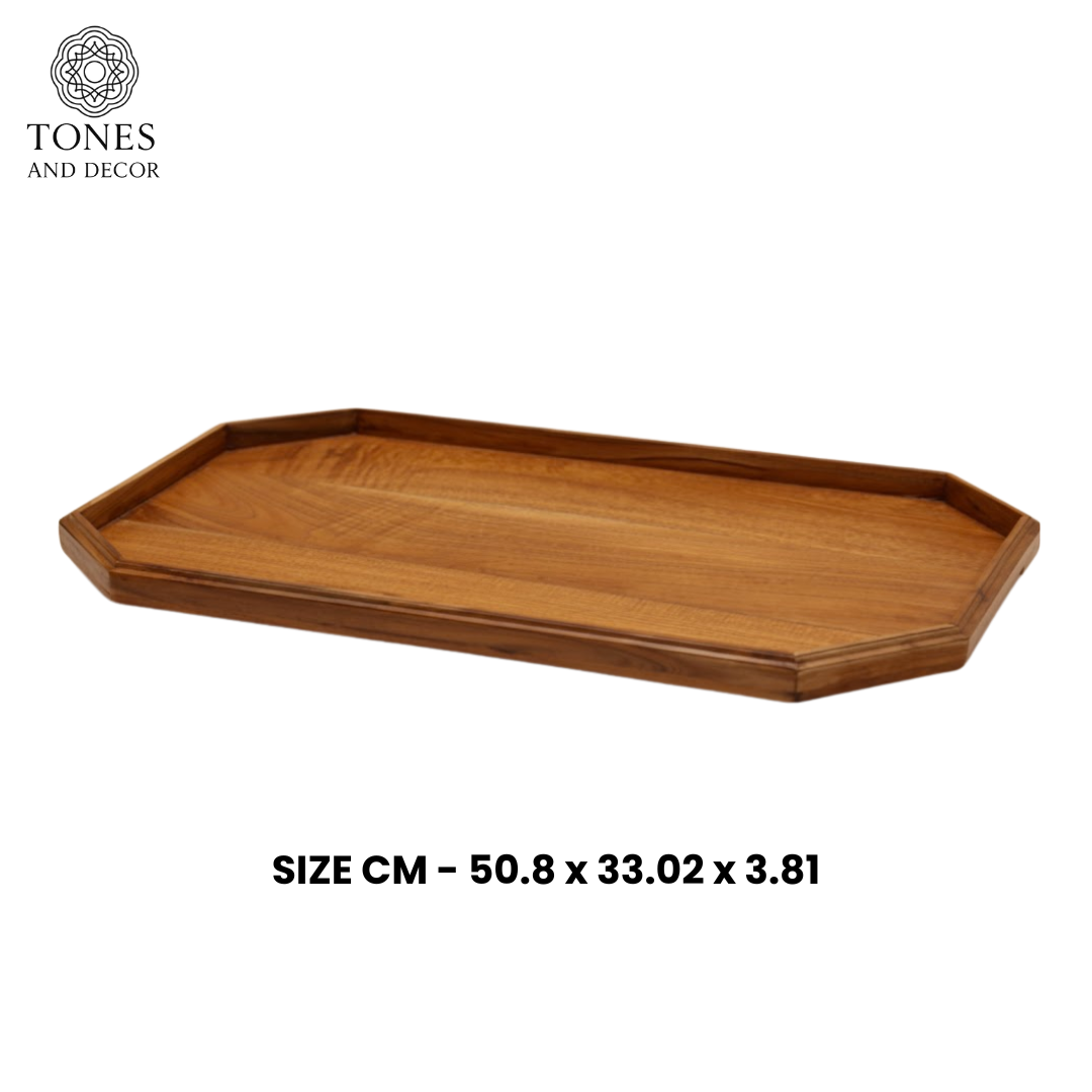 Octagonal Mango Wood Serving Tray