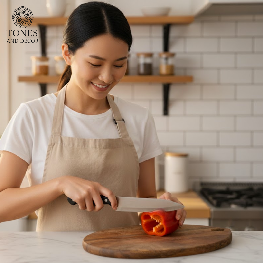 Handcrafted Leaf-Shaped Wooden Chopping & Serving Board – 40 × 35 cm