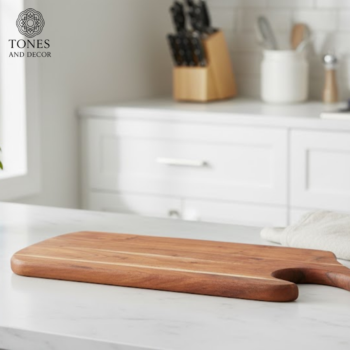 Handcrafted Long Wooden Chopping & Serving Board – 54 × 25 cm Premium Board