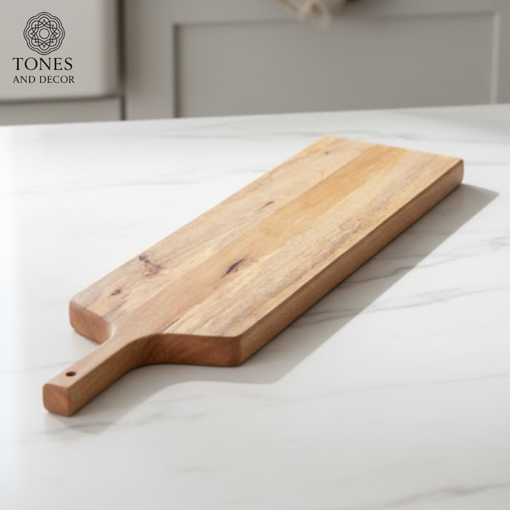 Handcrafted Tall Paddle-Style Wooden Chopping & Serving Board – 52 × 20 cm
