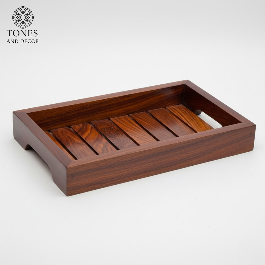 Handcrafted Mango Wood Rectangular Tray
