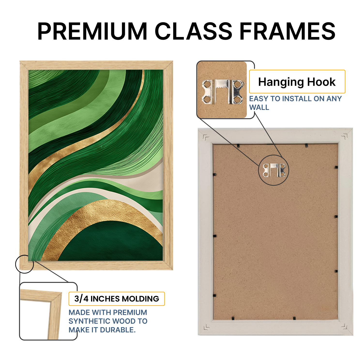 Green & Gold Abstract Wall Art
