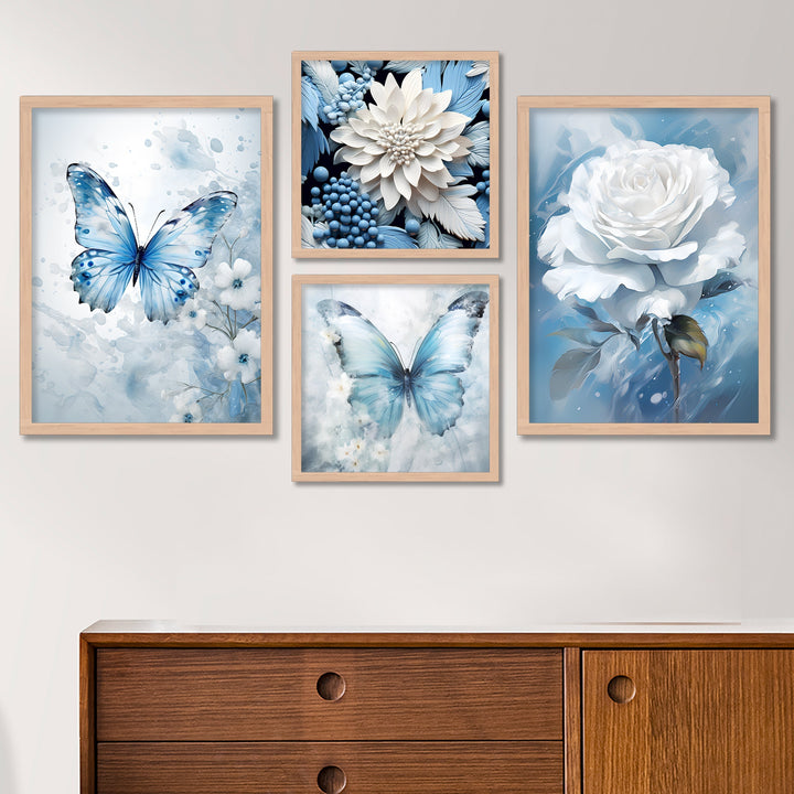 White Rose With Butterfly Art