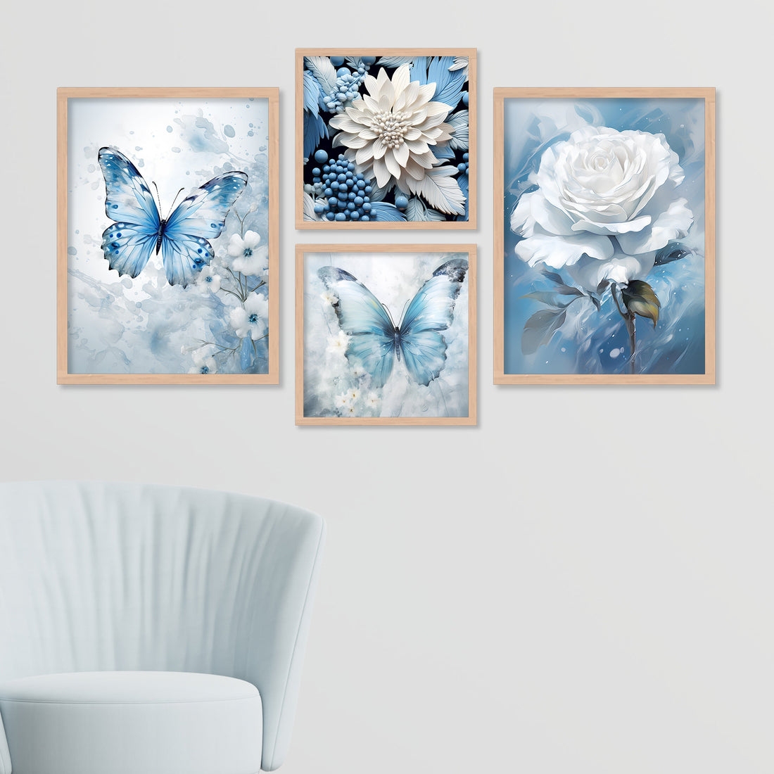 White Rose With Butterfly Art