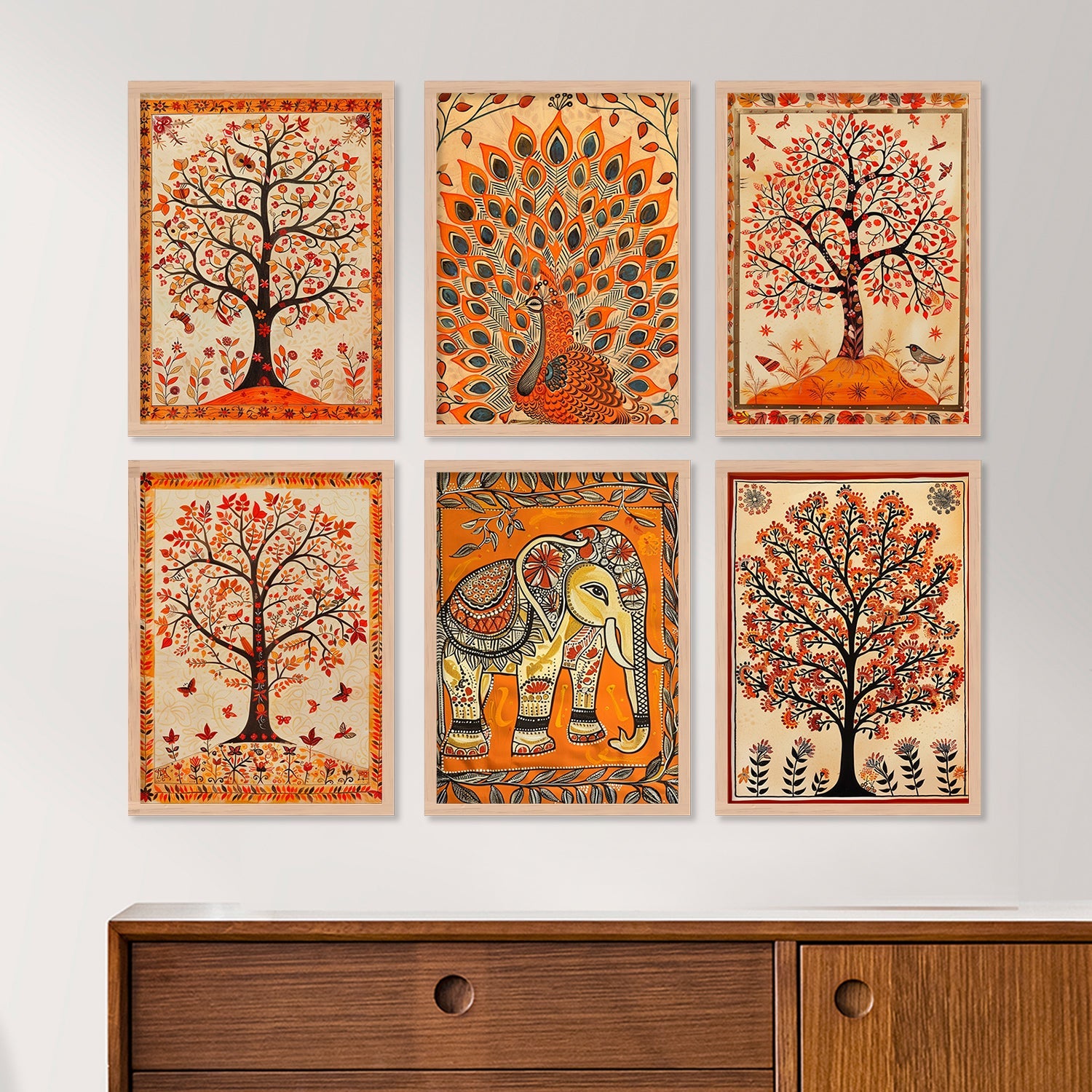 Orange Colour Tree Art