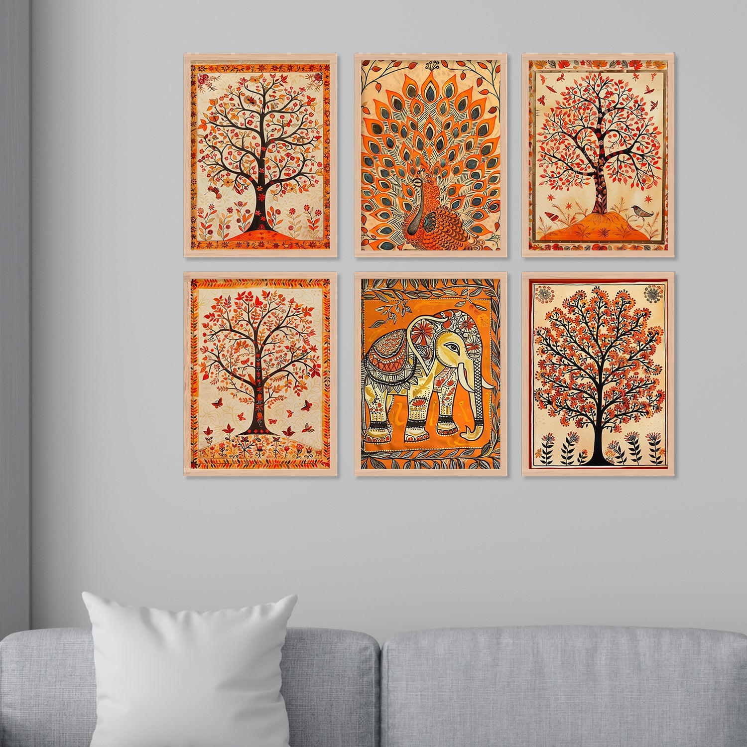 Orange Colour Tree Art