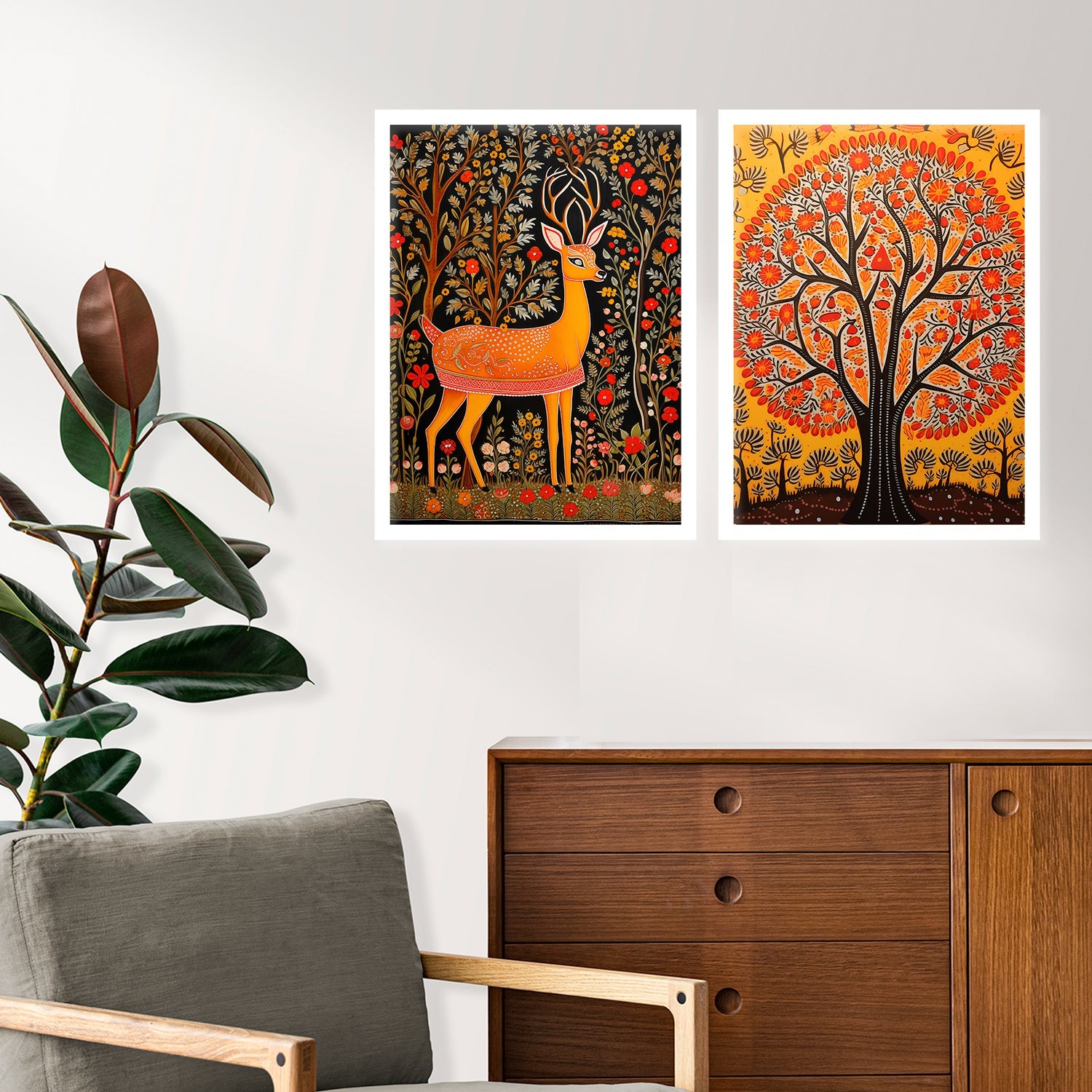 Joyful Jungle Dear Wall Painting