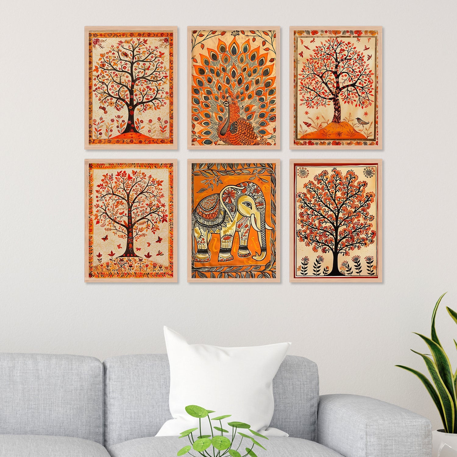Orange Colour Tree Art