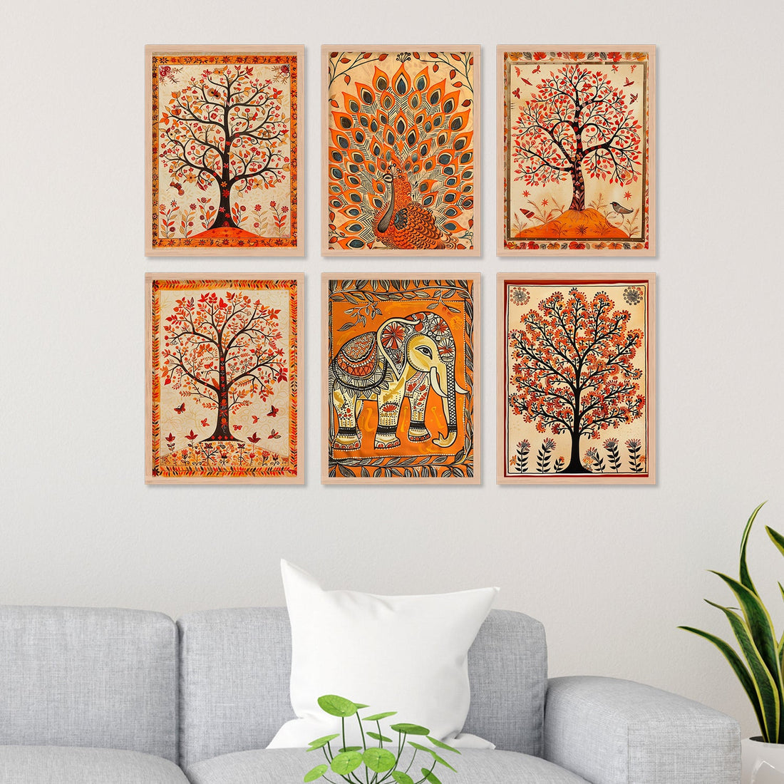 Orange Colour Tree Art