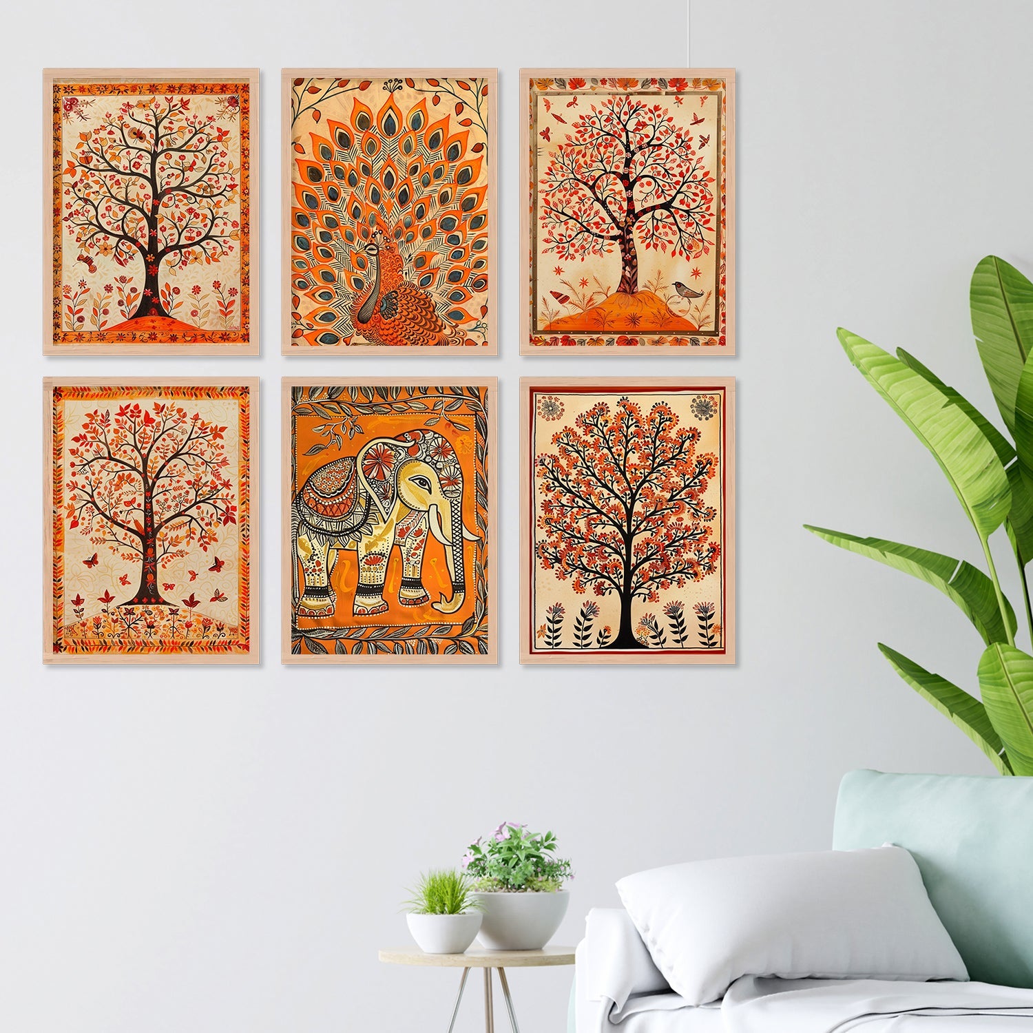 Orange Colour Tree Art