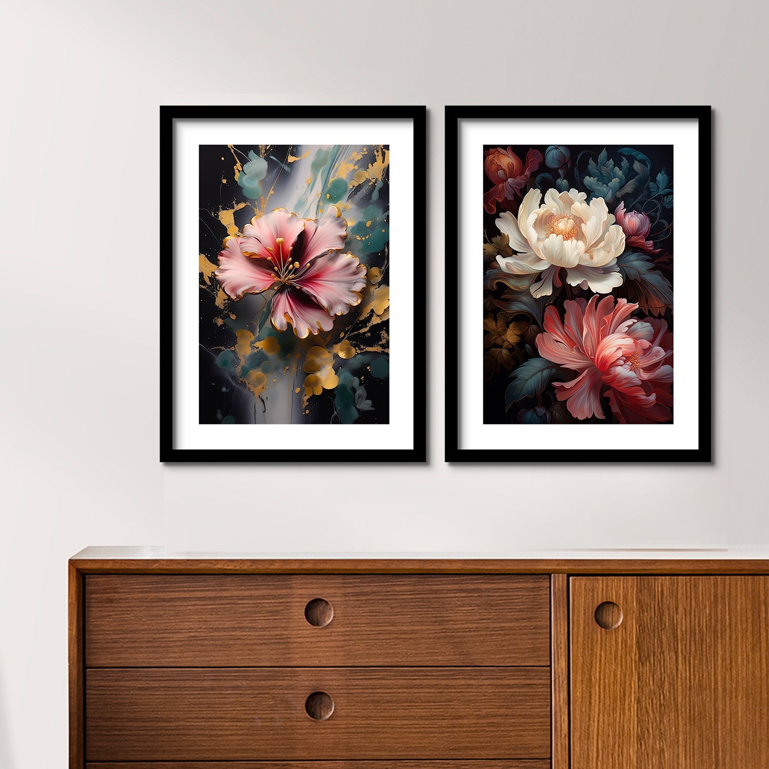 Red Lotus Flower Art