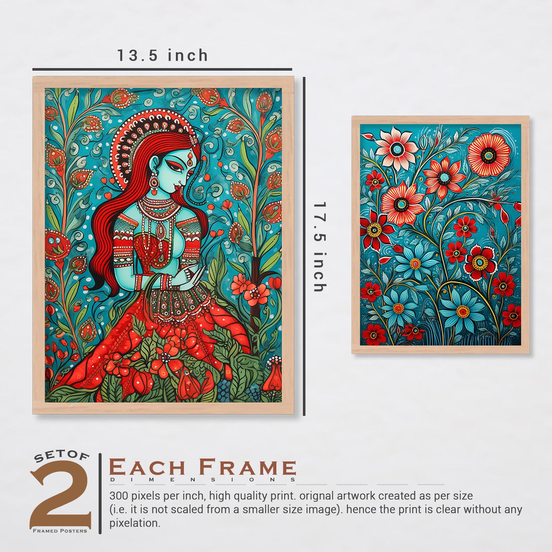 Joyful Folk Flower Wall Painting