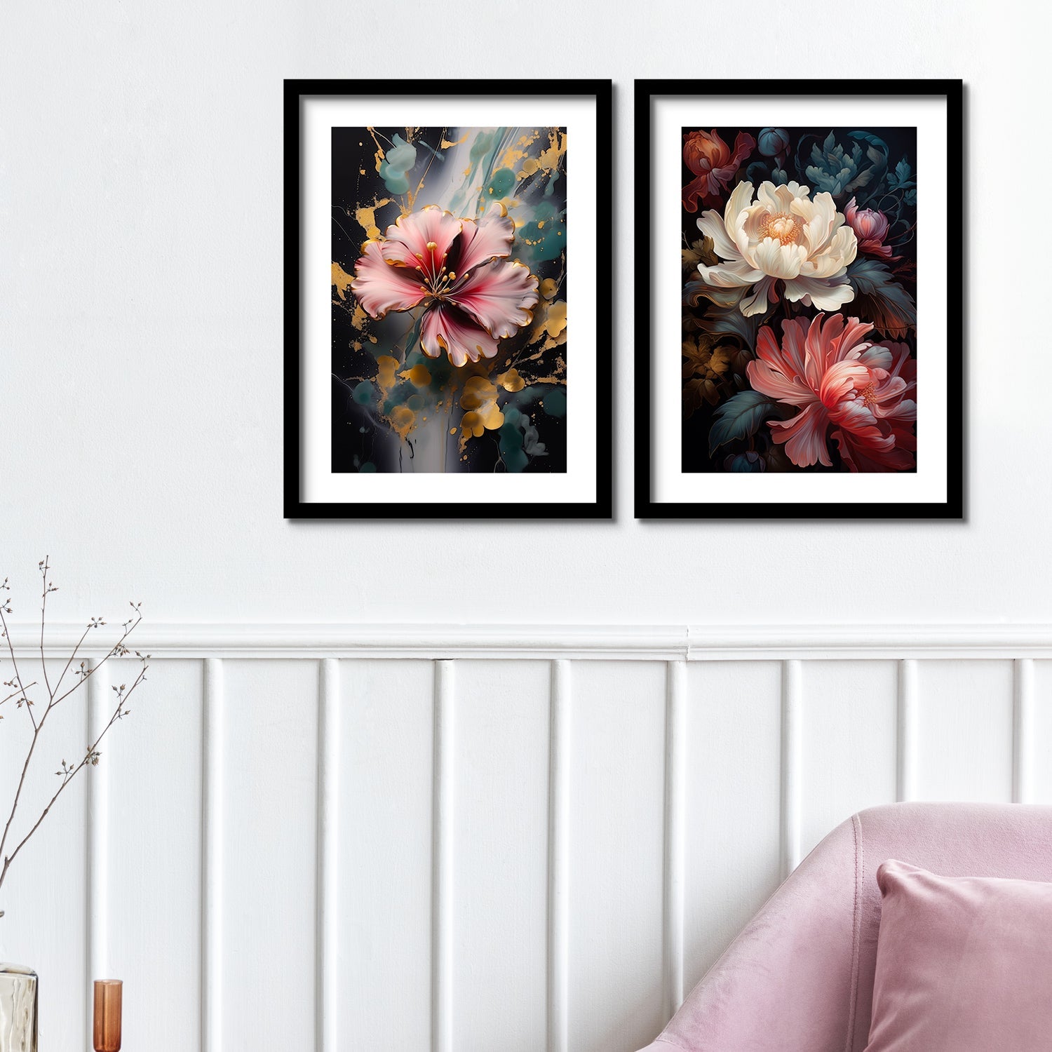 Red Lotus Flower Art
