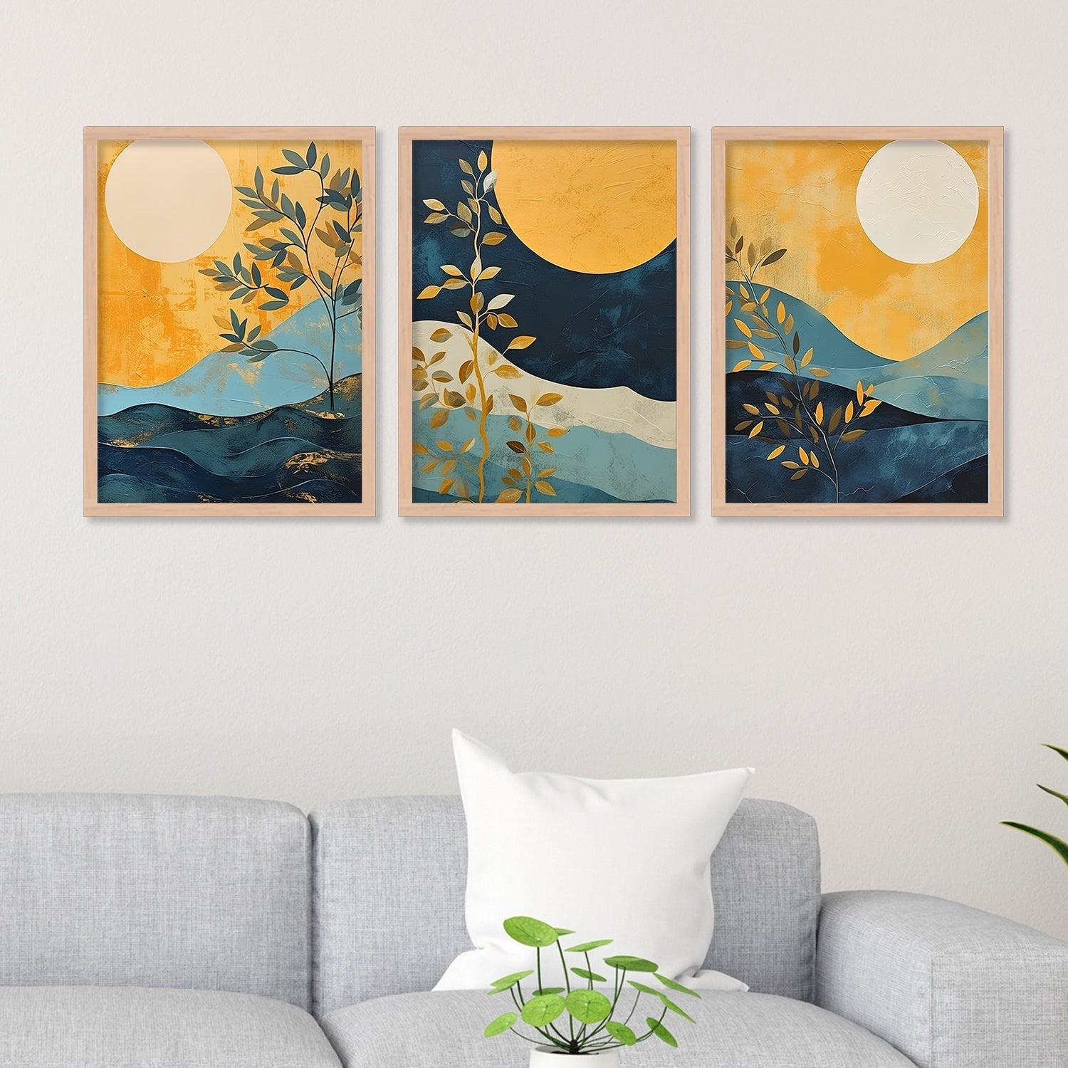 Unique Golden Tree Wall Art