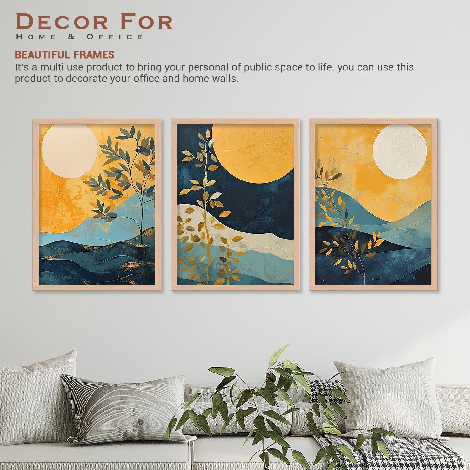 Unique Golden Tree Wall Art