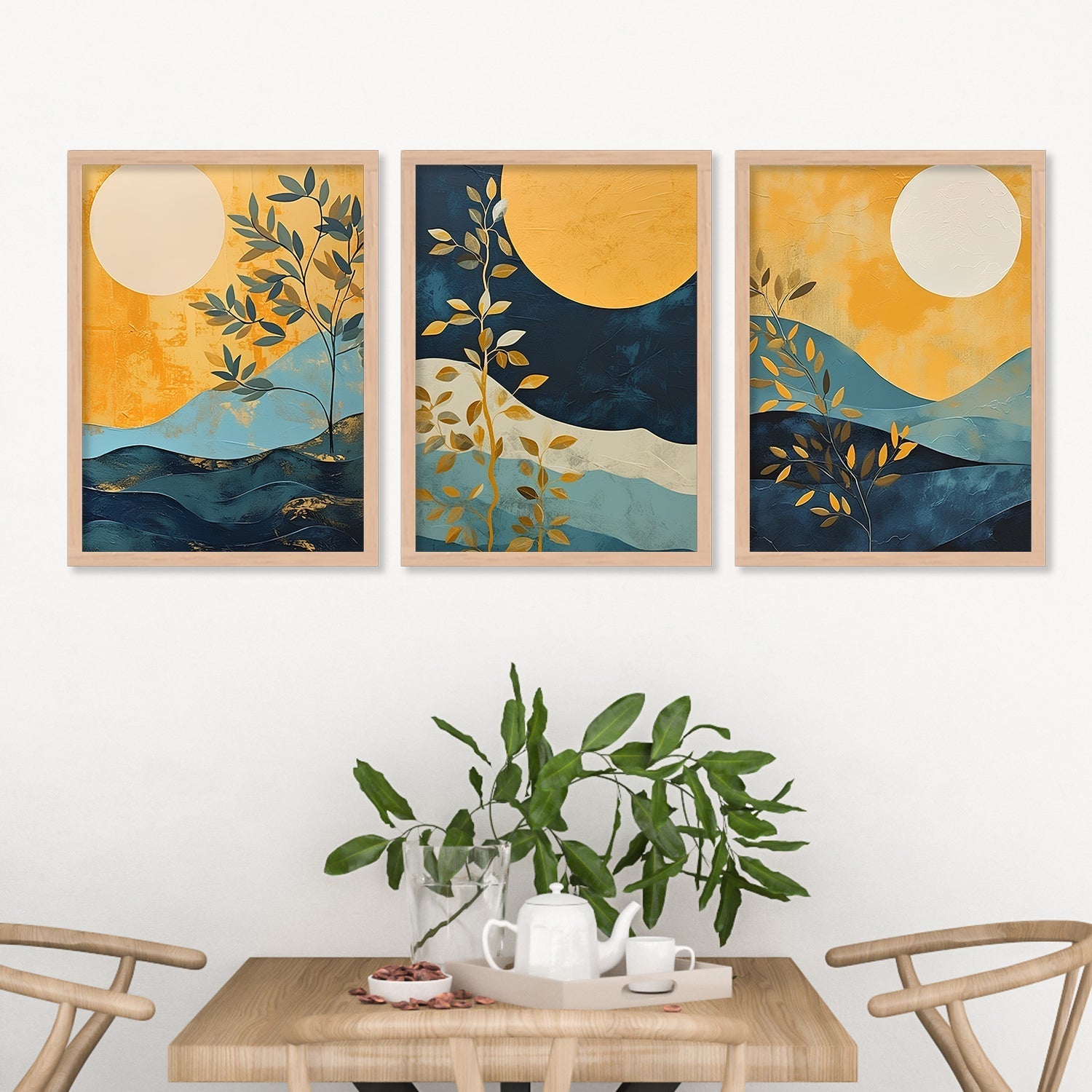 Unique Golden Tree Wall Art