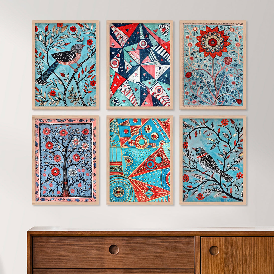 New Coloured Bird And Tree Art