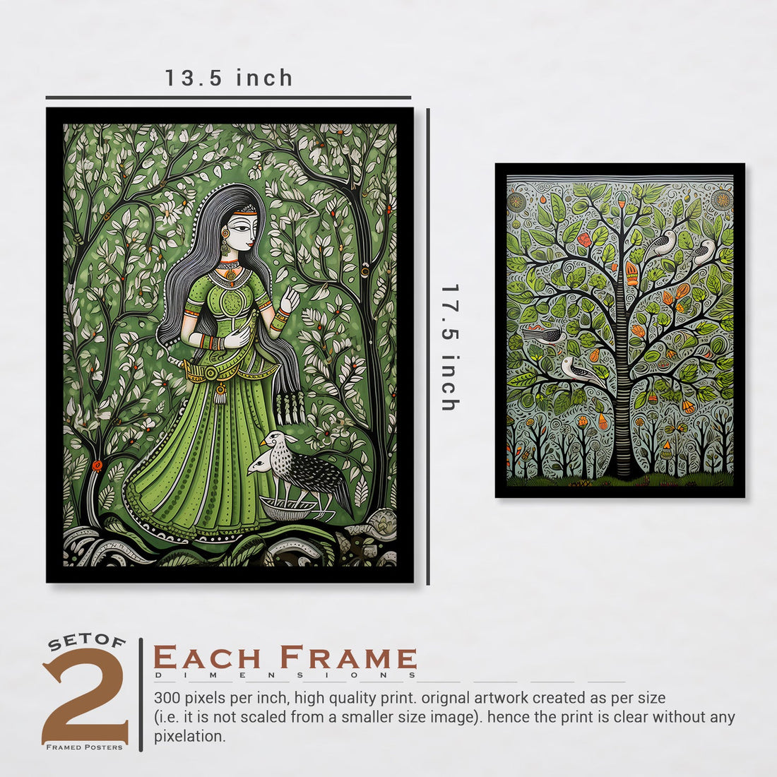 Traditional Madhubani Framed