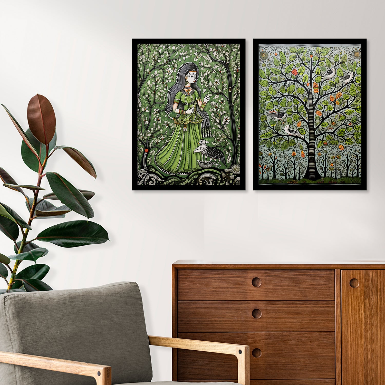 Traditional Madhubani Framed